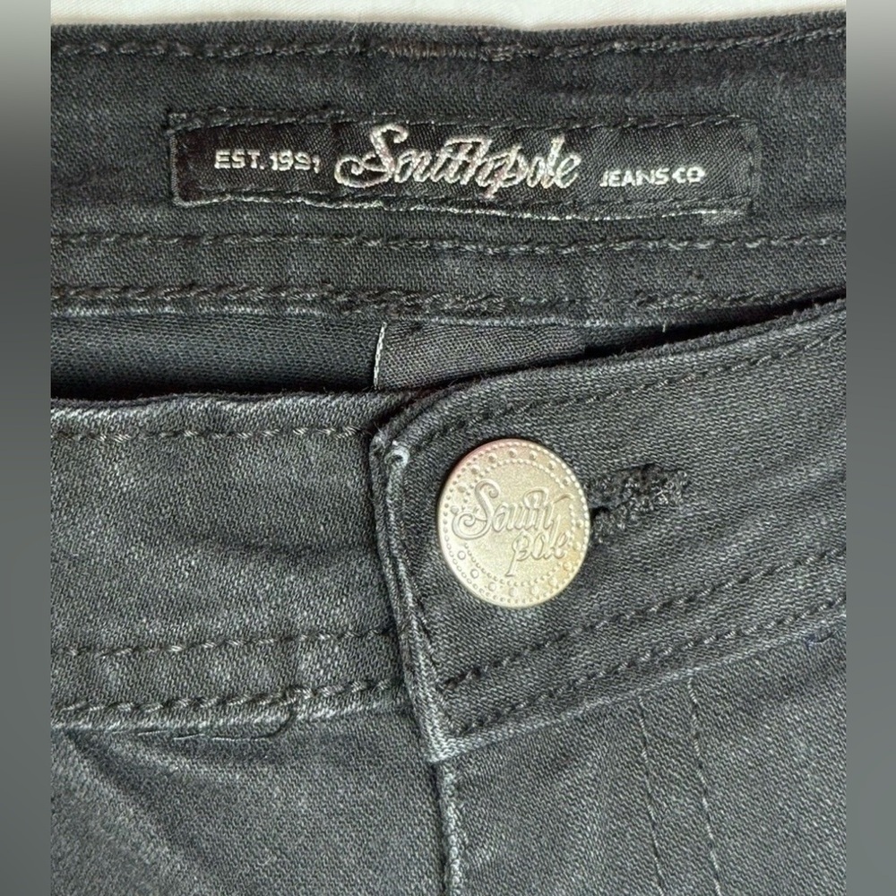 South Pole Womens Black 5-Pocket Design Denim Straight Jeans Size 7 29x29 - Picture 6 of 10